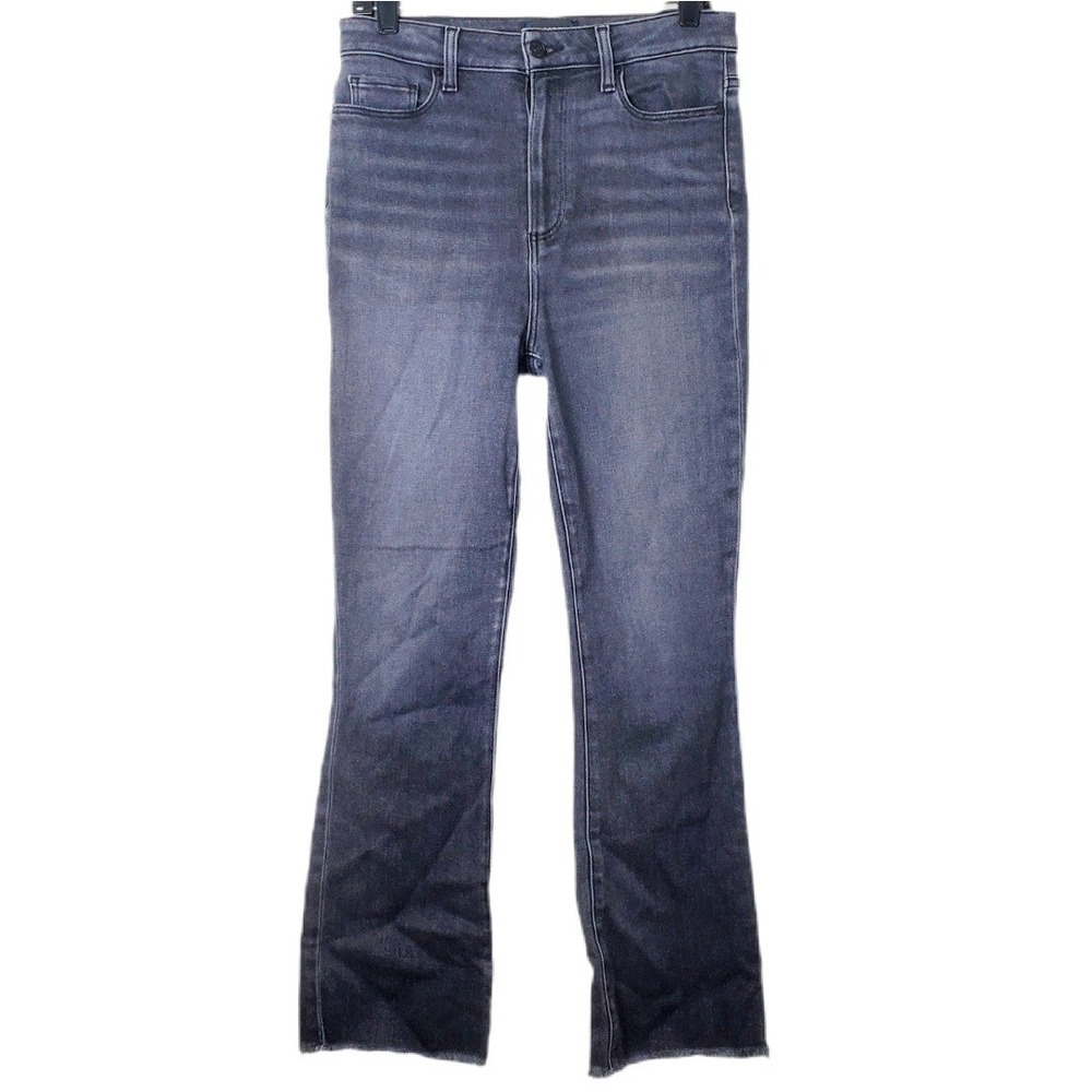 PAIGE Claudine Ankle Flare Jeans Black Lotus Wash High Rise Grey 29 6601K48-7594